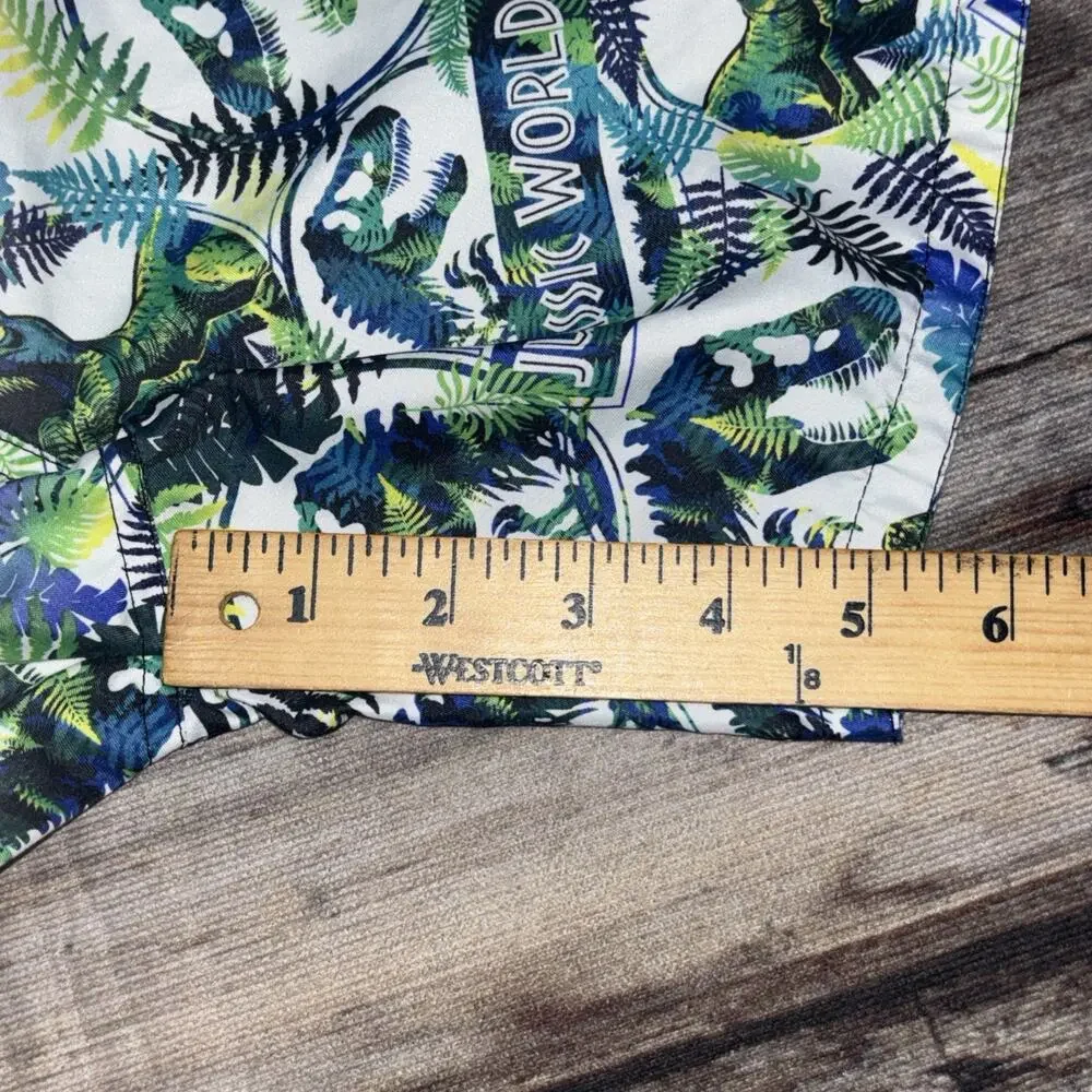 Boys Jurassic World Dinosaur Rash Guard Swim Trunks Outfit Set Blue size 5T